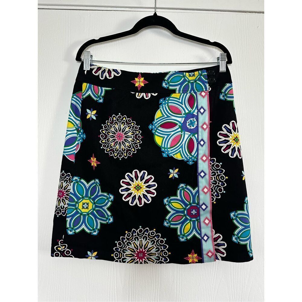 Carlisle Floral Geometric Vintage Midi Wrap Skirt Size 10